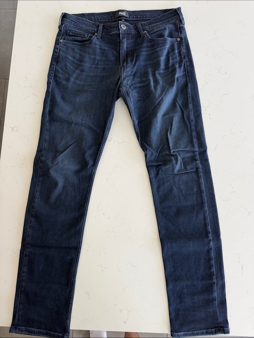 PAIGE Men's Lennox Jeans in Dark Indigo Blue